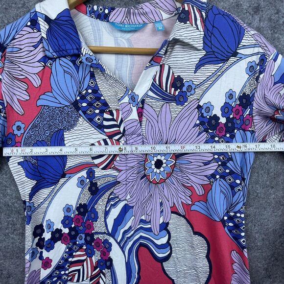 Tori Richard Honolulu Dress Womens Medium Hawaiian Floral Soft Stretch Collared - Picture 3 of 4